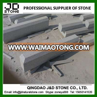 shandong cheap white granite beveled bush-hammered kerb stone